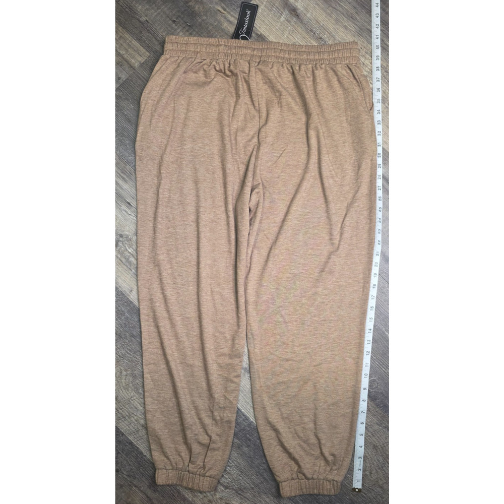 New Fantaslook Womens Joggers Sweatpants Heathered Tan Beige Lounge Pants Size X - Picture 4 of 6